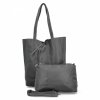 Torebka Damska Shopper Bag z Kosmetyczką firmy Herisson 15R355 Szara